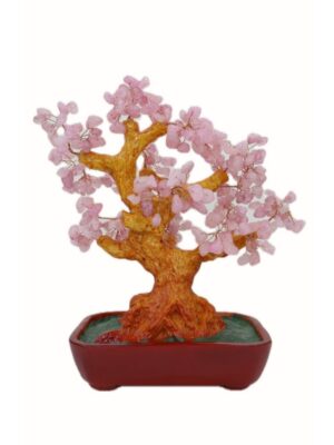 Fenshui Natural Rose Quartz Crystal Money Tree Bonsai
